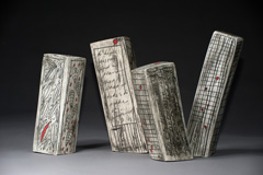 Stephanie Outridge Field has been working in the contemporary ceramics field for over 30 years.  Since graduating with both undergraduate and post graduate degrees from Sydney College of the Arts in 1980 she has been committed to her ceramics practice by exhibiting in both group and solo shows in Australia and New Zealand. Outridge Field has established a community ceramics workshop designing and fabricating public ceramics for corporate and government clients, been proactive in ceramics education and training in Qld and contributes writing to both national and international publications.